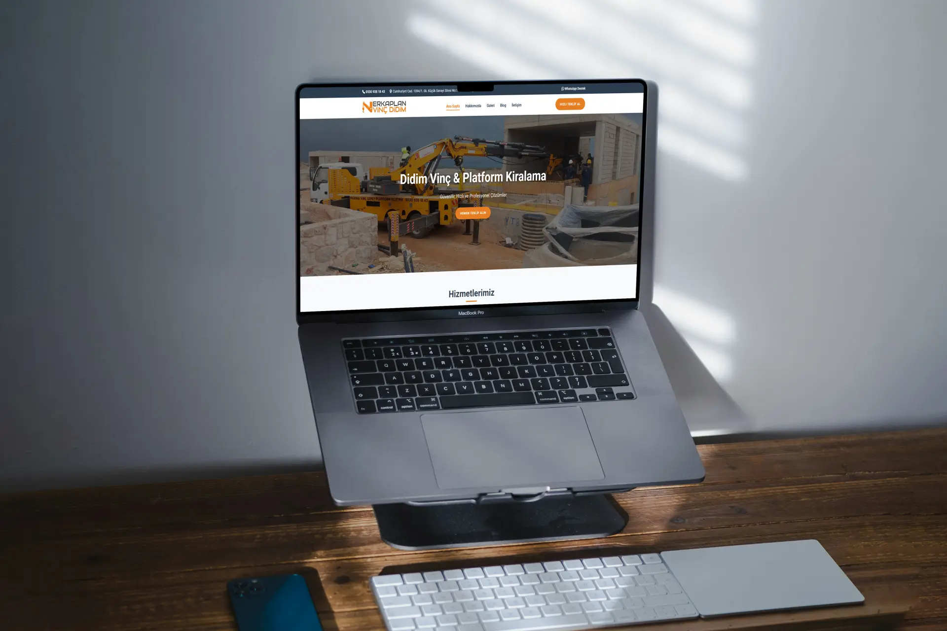 Erkaplan Vinç Didim web tasarım projesi